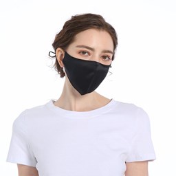 Picture of 100% Mulberry Silk Face Mask with Filter Pocket Adjustable-Black