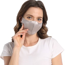 Picture of 100% Mulberry Silk Face Mask with Filter Pocket Adjustable-Light Grey