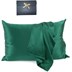 Picture of ROSEWARD Real 22 Momme Silk Pillowcase Hypoallergenic Pure Organic Natural 100% Mulberry Silk Pillow Case for Women Hair and Skin Queen Size with Zipper (Emerald Green)